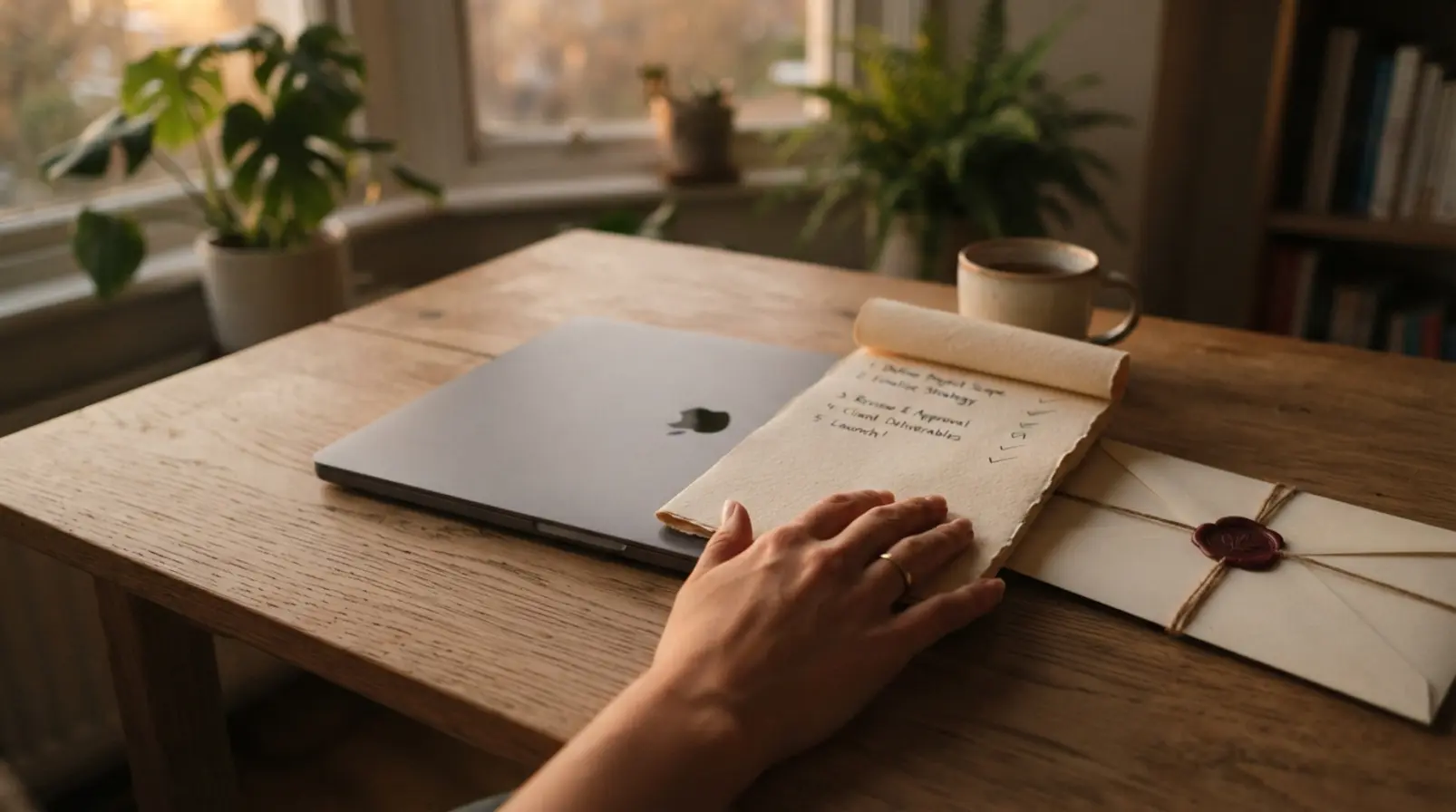 Couple crossing off milestones on a wedding planning timeline checklist as their vendor booking order comes together