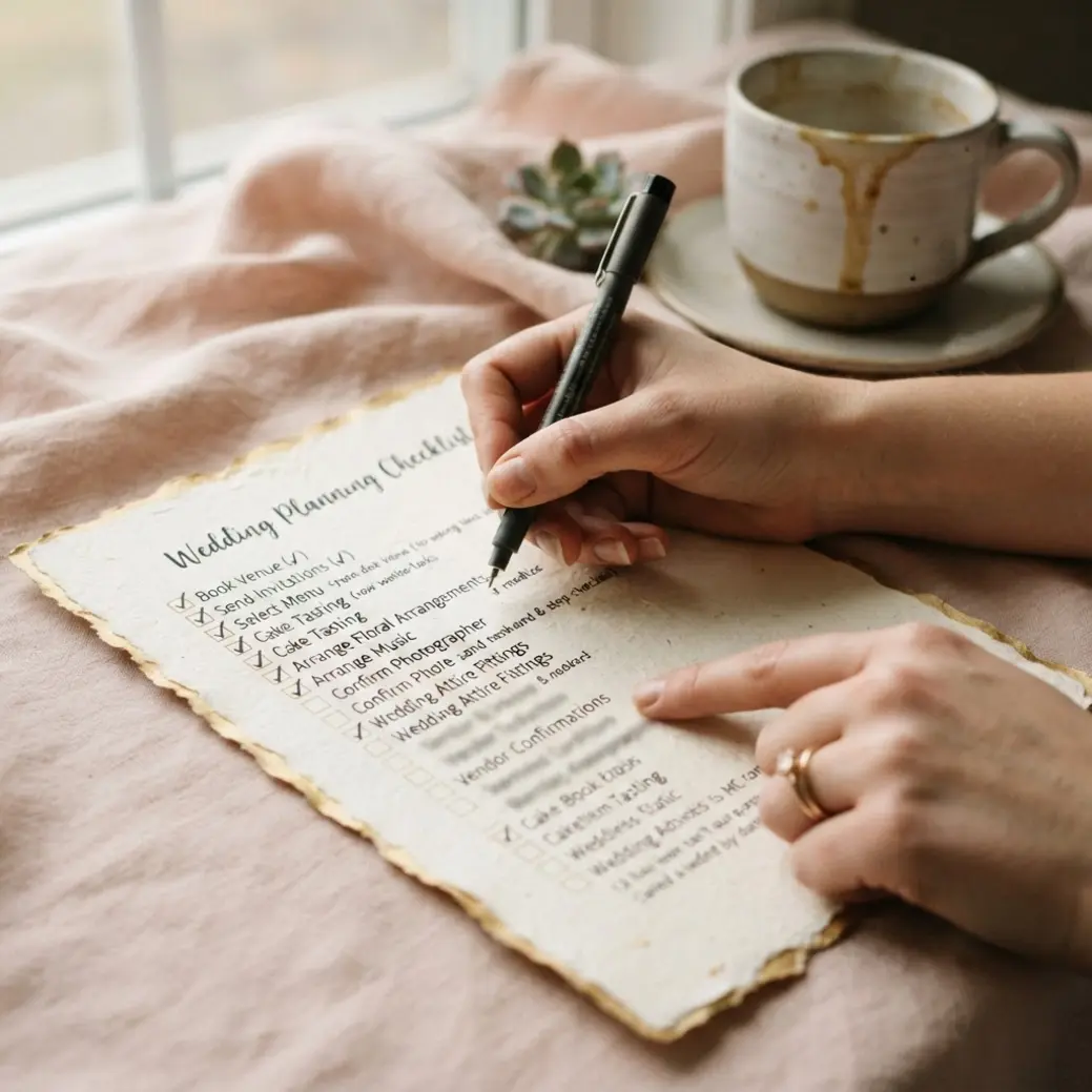 Printable wedding planning timeline comparing a 6-month and 12-month micro wedding schedule